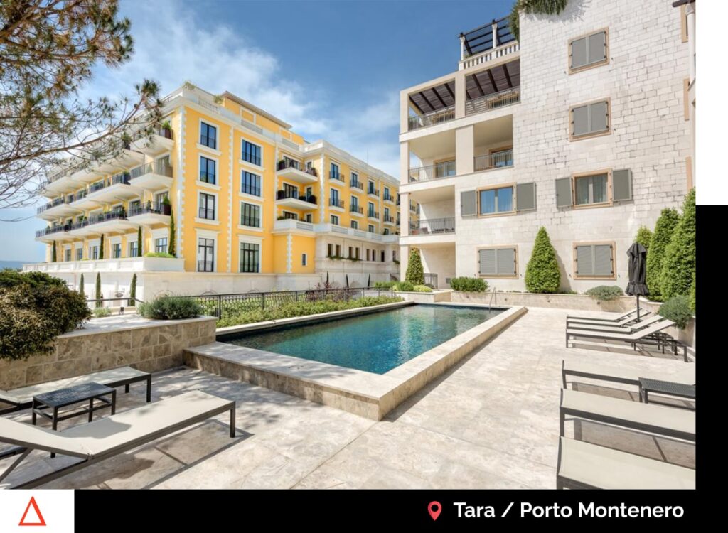 Pool in Tara building Porto Montenegro Smart property management